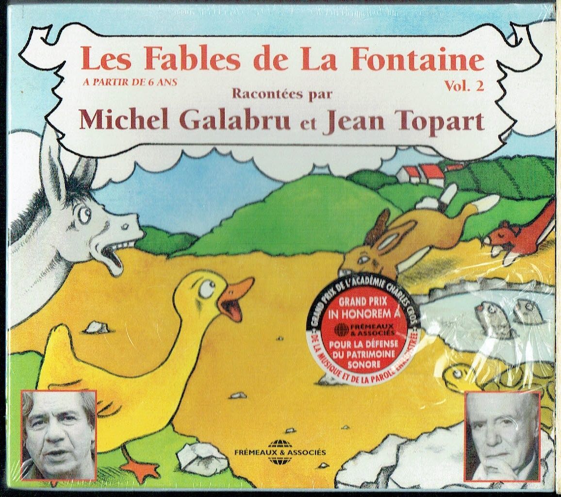 Les Fables de la Fontaine Racontées, Vol2, par Michel Galabru avec son Authenticité et Jean Topart avec sa Voix Souple et Lumineux, Retrouvez ces 16 Fables...