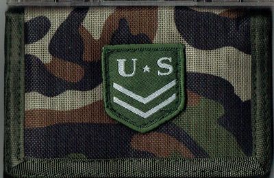 Porte Feuille Tissus - Imprimé "Broderie U.S 2 Grade Camouflage"