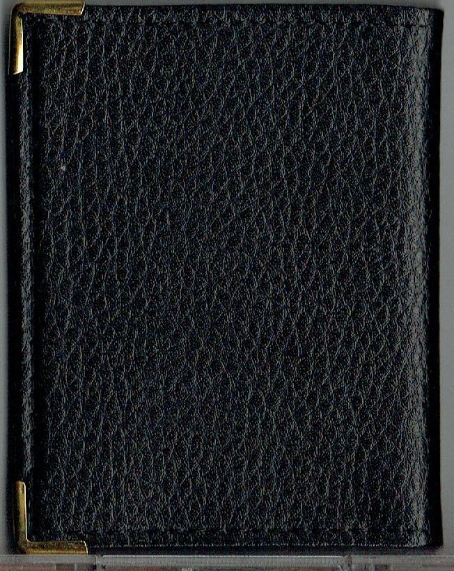Porte Carte , "20 Emplacements pour Carte", de Visite, de CB..., En Croute de Cuir Noir Vachette, En Petit Format Comme les Cartes, Ouverture Simple.