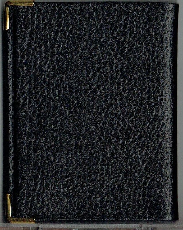 Porte Carte , "20 Emplacements pour Carte", de Visite, de CB..., En Croute de Cuir Noir Vachette, En Petit Format Comme les Cartes, Ouverture Simple.
