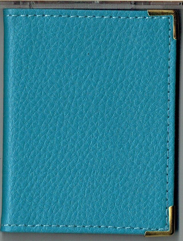 Porte Carte , "20 Emplacements pour Carte", de Visite, de CB..., En Croute de Cuir bleu Vachette, En Petit Format Comme les Cartes, Ouverture Simple.