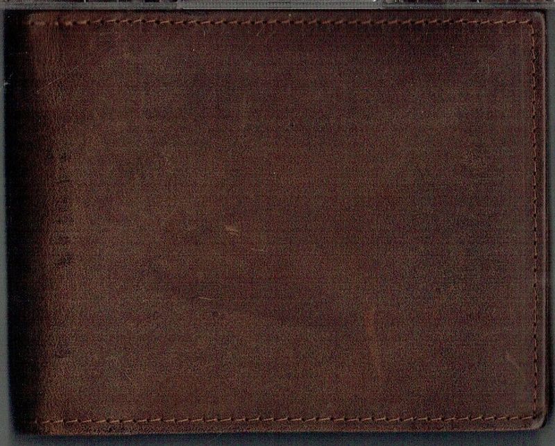Porte-Feuille 149 Imprimé "UNI", Cuir de Vachette en Marron Vieillie, avec Système RFID Anti-Transfère CB, Horizontal