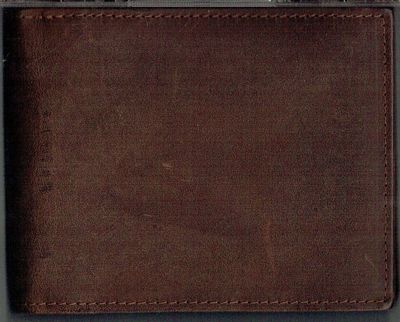 Porte-Feuille 149 Imprimé "UNI", Cuir de Vachette en Marron Vieillie, avec Système RFID Anti-Transfère CB, Horizontal