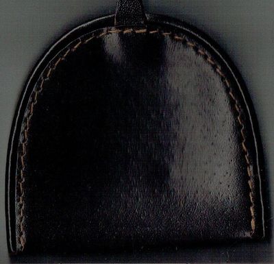 Porte-Monnaie Cuvette en "Style Fer à Cheval", Croûte de Cuir de Couleur  Marron