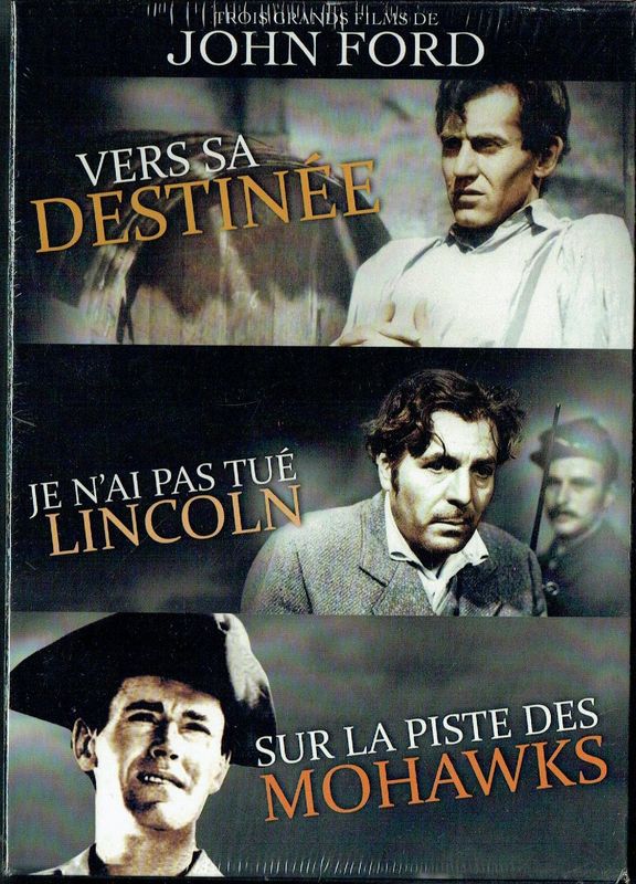 Coffret John Ford, "Vers sa Destinée, Je n'ai pas tué Lincoln & Sur la Piste des Mohawks", Trois Films Légendaires de JF, en Noir & Blanc,... 3 DVD