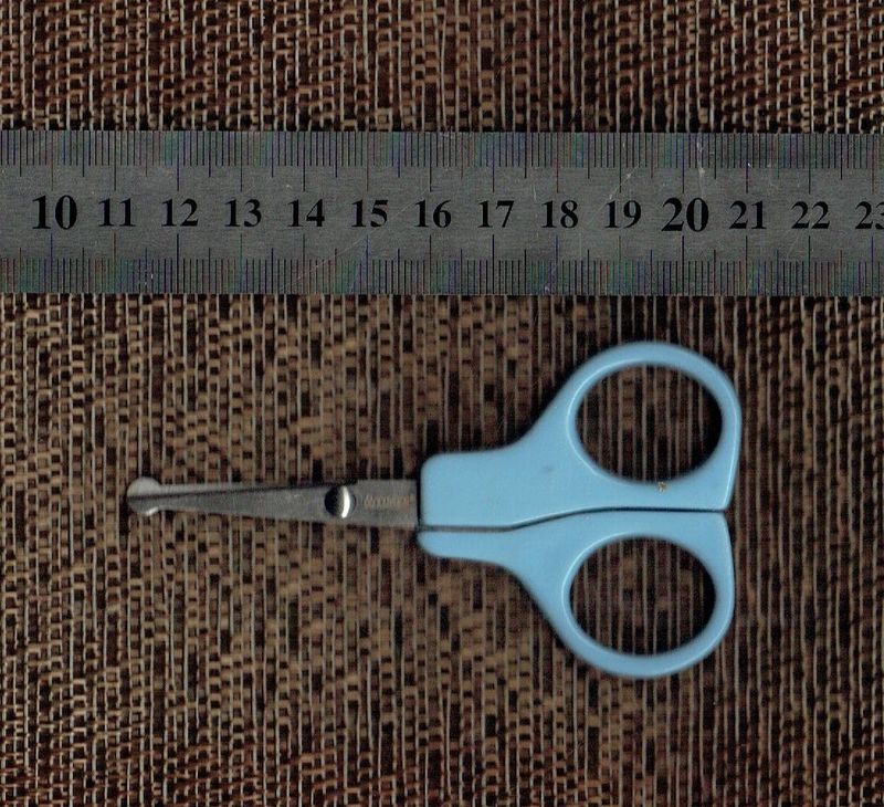 Paire de Ciseaux Ronds pour Enfants, Pointes Arrondies de Couleurs, Bleu Ciel, avec Pointe Arrondie Anti-Pincement pour enfants et Bébés...