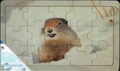 Puzzles en Bois, "La Marmottes", Elle vous regarde d'Amitié... En Bois avec une épaisseur de 8 mm, 15 Pièces, 18 mois et +...