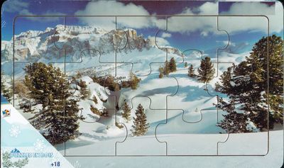 Puzzles en Bois, Puzzles en Bois, "Montagne Enneigée,Sapins ", Paysage Magnifique... En Bois avec une épaisseur de 8 mm, 15 Pièces, 18 mois et +...
