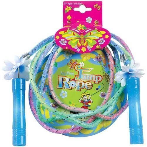 Corde à Sauter Fleur Bleu Violet Rose - Longueur 1.75 m Corde à Sauter Fleur Bleu Violet Rose - Longueur 1.75 m