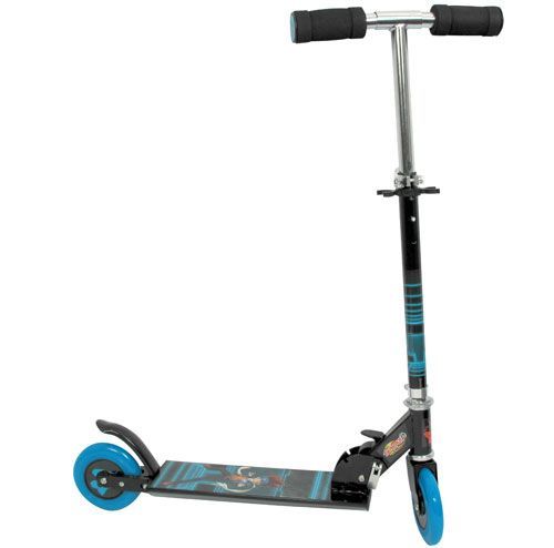 Une Trottinette Une Trottinette "BeyBlade" de Couleur Bleu, avec Guidon Ajustable de Niveau de Hauteur, Système de Freinage par pulsion Roue Arrière 2 Roues