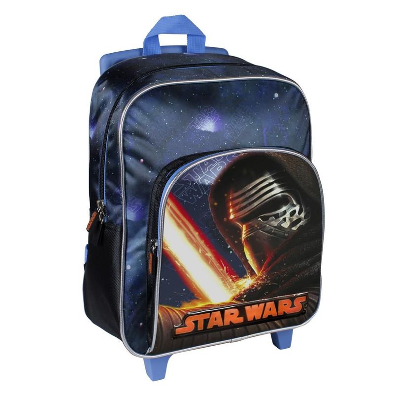 Sac à dos Star Wars Enfant, "Portrait Kilo Ren", Avec son Troller Bleu, H59 +2 Roulettes, Le Successeur de Dark Vador, méchant emblématique de la trilogie originale... Dimension H33 X L25 cm