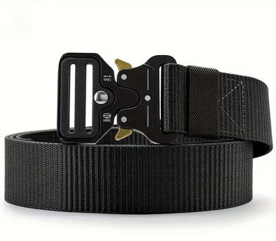Ceintures Durable en, Ceintures Durable en, "Toile de Nylon Noir", Idéal pour le sport, avec une Boucle Tactique Spécifique à l'utilisation Actif, le Sport, le Travail, la Randonnée" avec Dégagement Rapide...