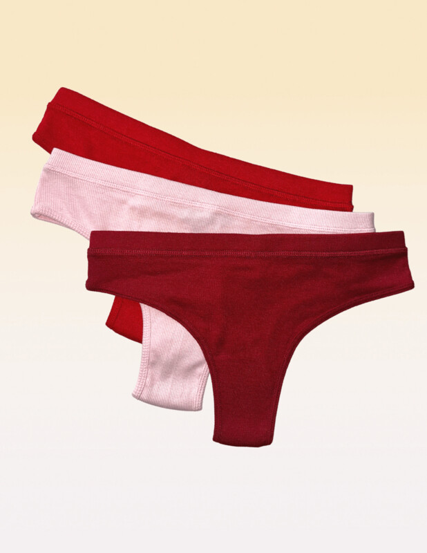 Ribbed Cotton Thong Bundle