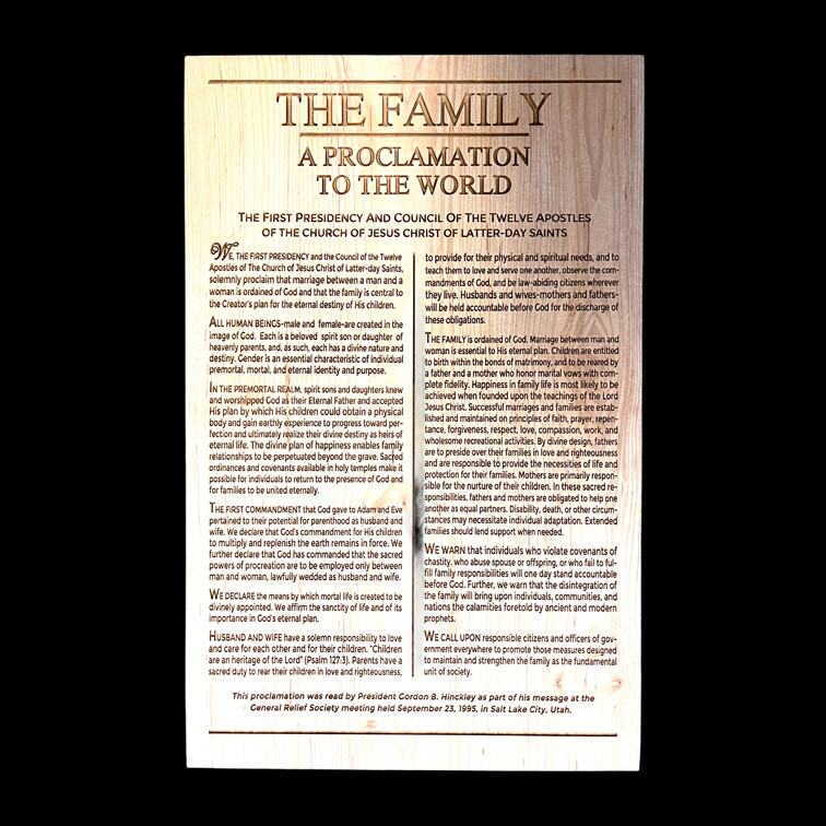 The Family Proclamation Plaque
