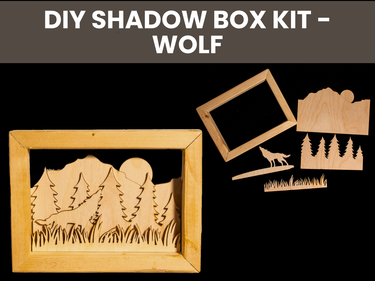 DIY Shadow Box Kits, Style: Wolf