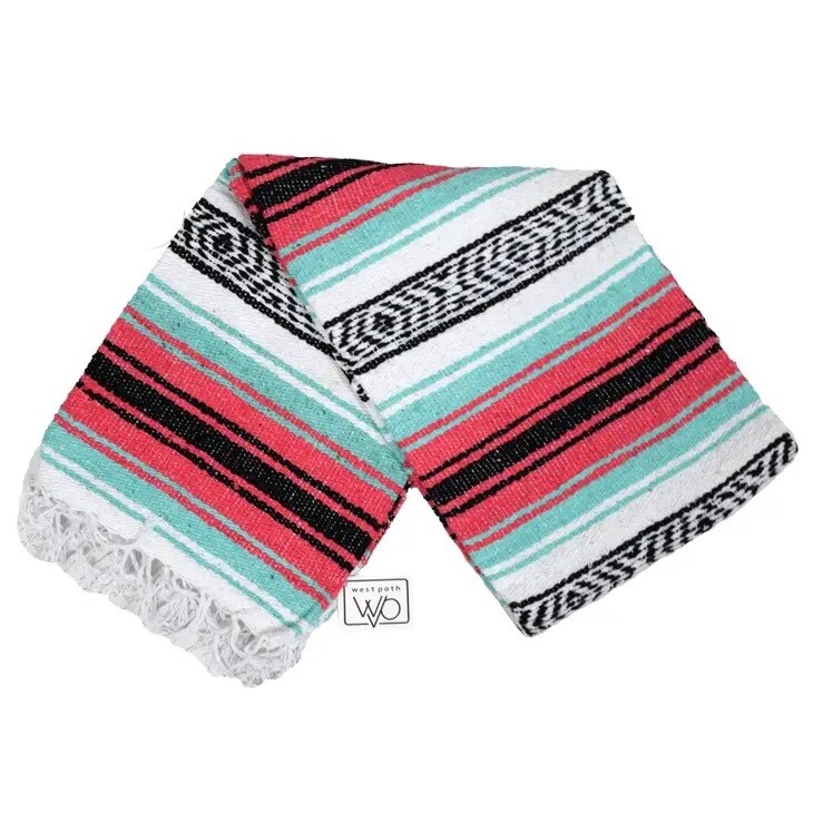 WP Mint & Coral Mexican Falsa Blanket