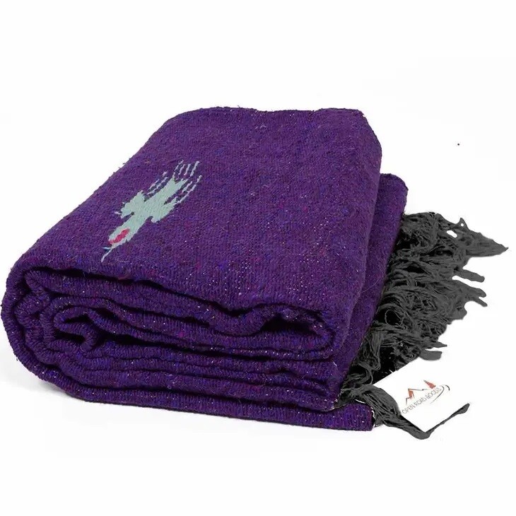 WP Purple Thunderbird Mexican Blanket Baja Yoga Throw
