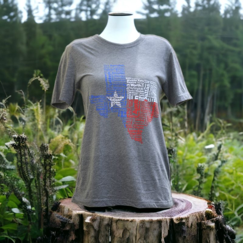 Grey Texas Cities Short Sleeve T Shirt