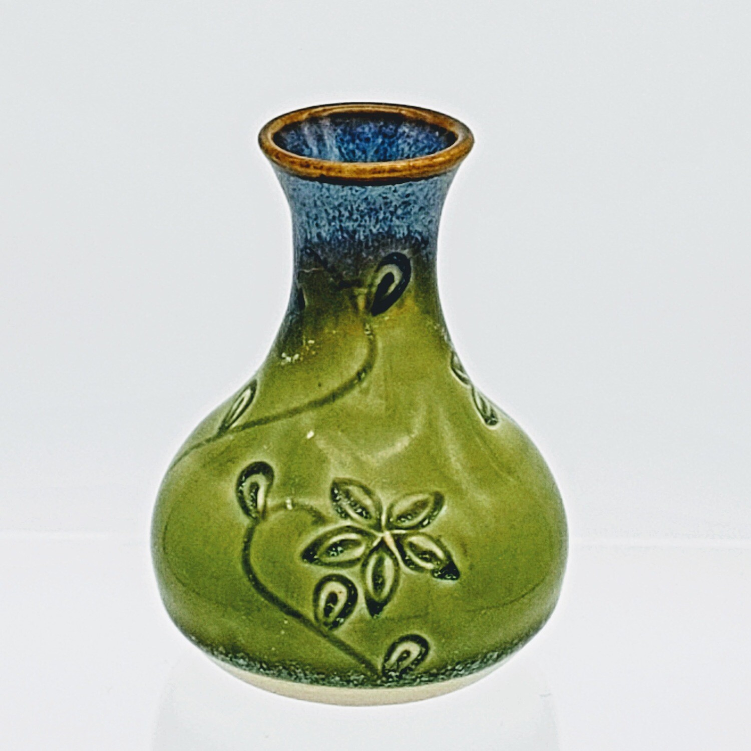 Amphora Bud Vase with Flowers, Color: Green