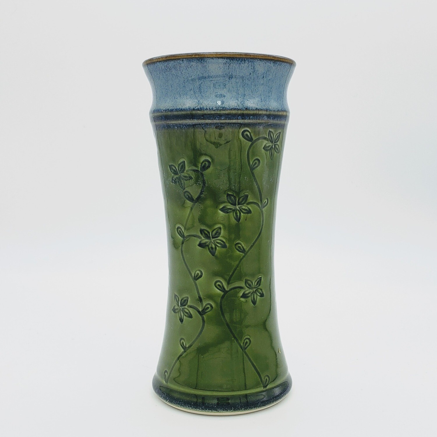 Large Amphora Vase with Flowers, color: Green