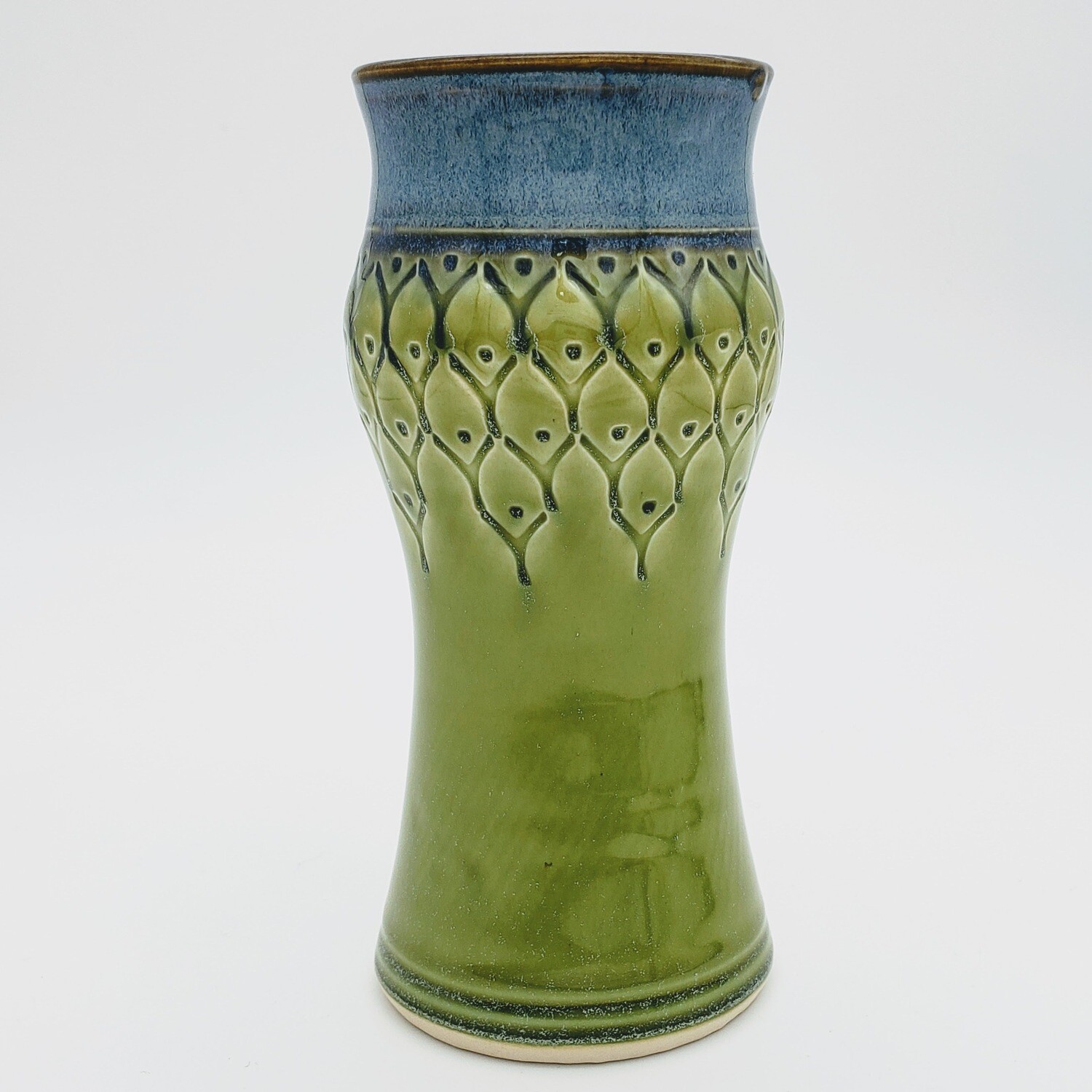 Medium Amphora Vase with Half Pattern, Color: Green