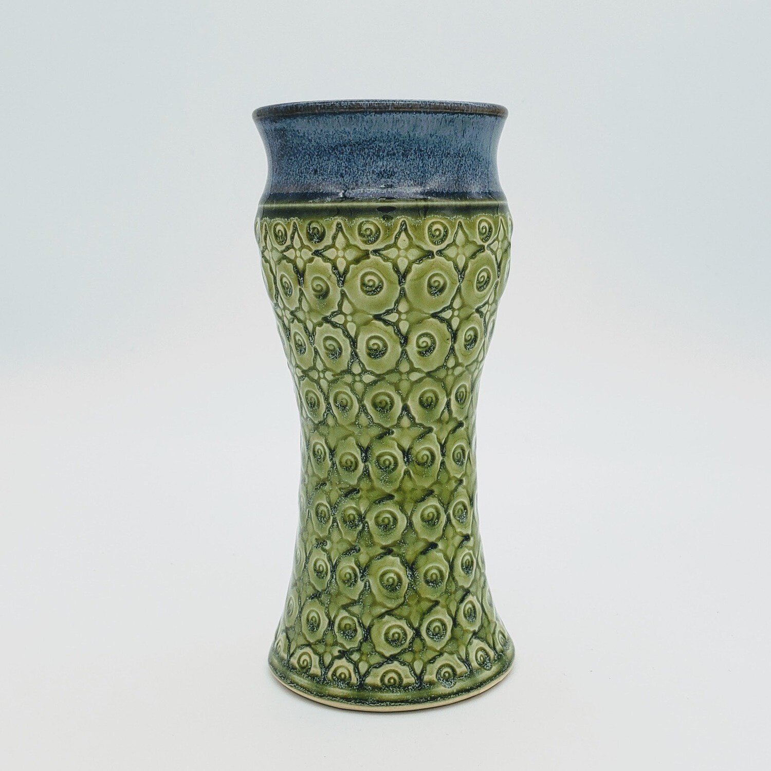 Medium Amphora Vase with Full Pattern, color: green