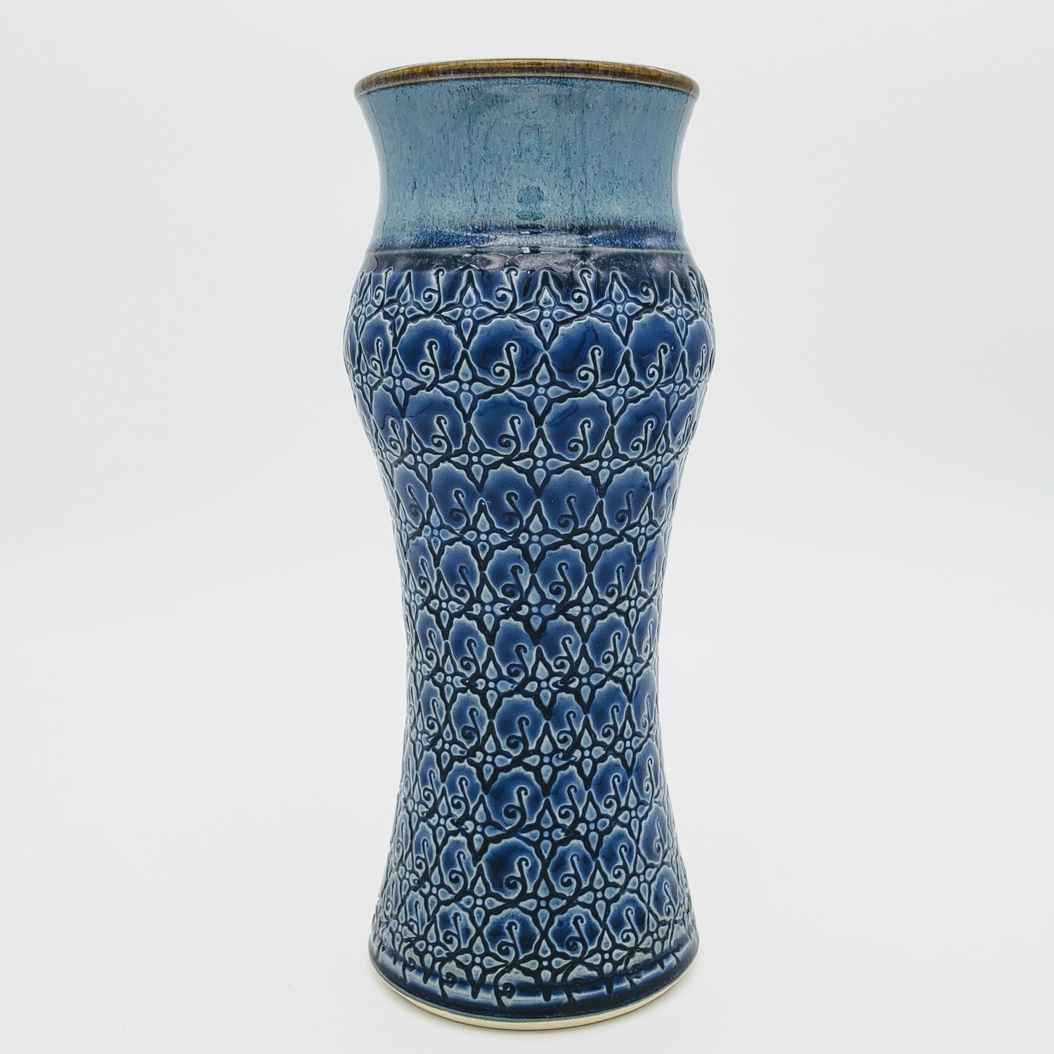 Large Amphora Vase with Full Pattern, color: blue