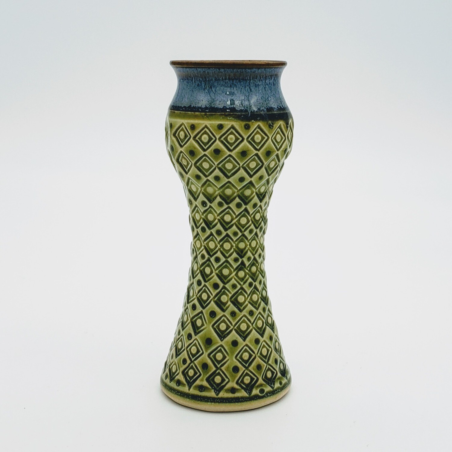 Small Amphora Vase with Full Pattern, color: green