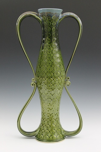 Handmade Ceramic Vase 17 " tall