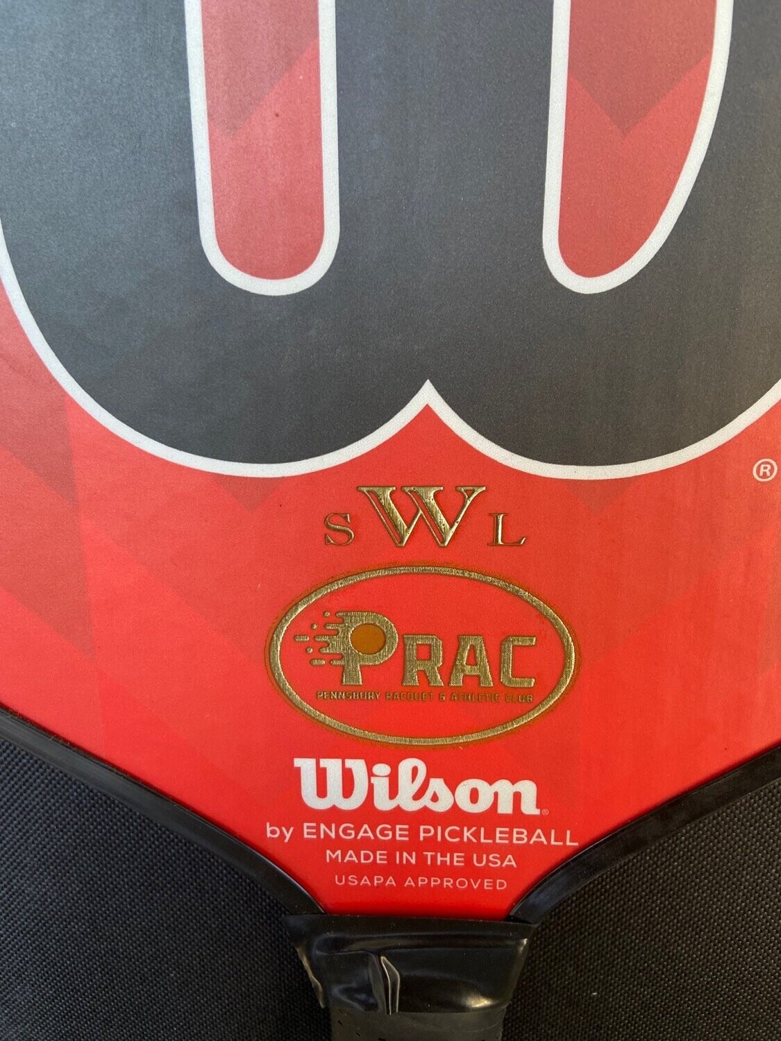 Pickleball racket engraved