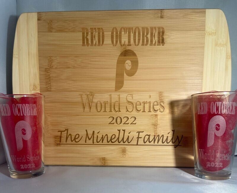 Phillies World Series Cutting Board (One sided engraving)- LG