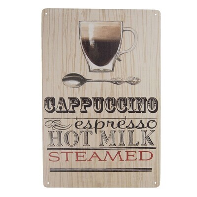 tekstbord cappuccino espresso hot milk