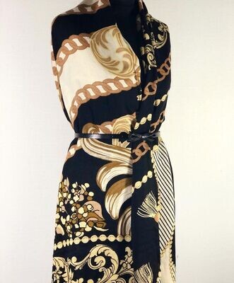 OROSA Scarf Off White Black Gold