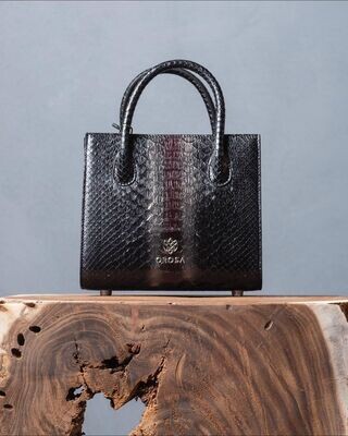 OROSA Twig Tote Black Silver