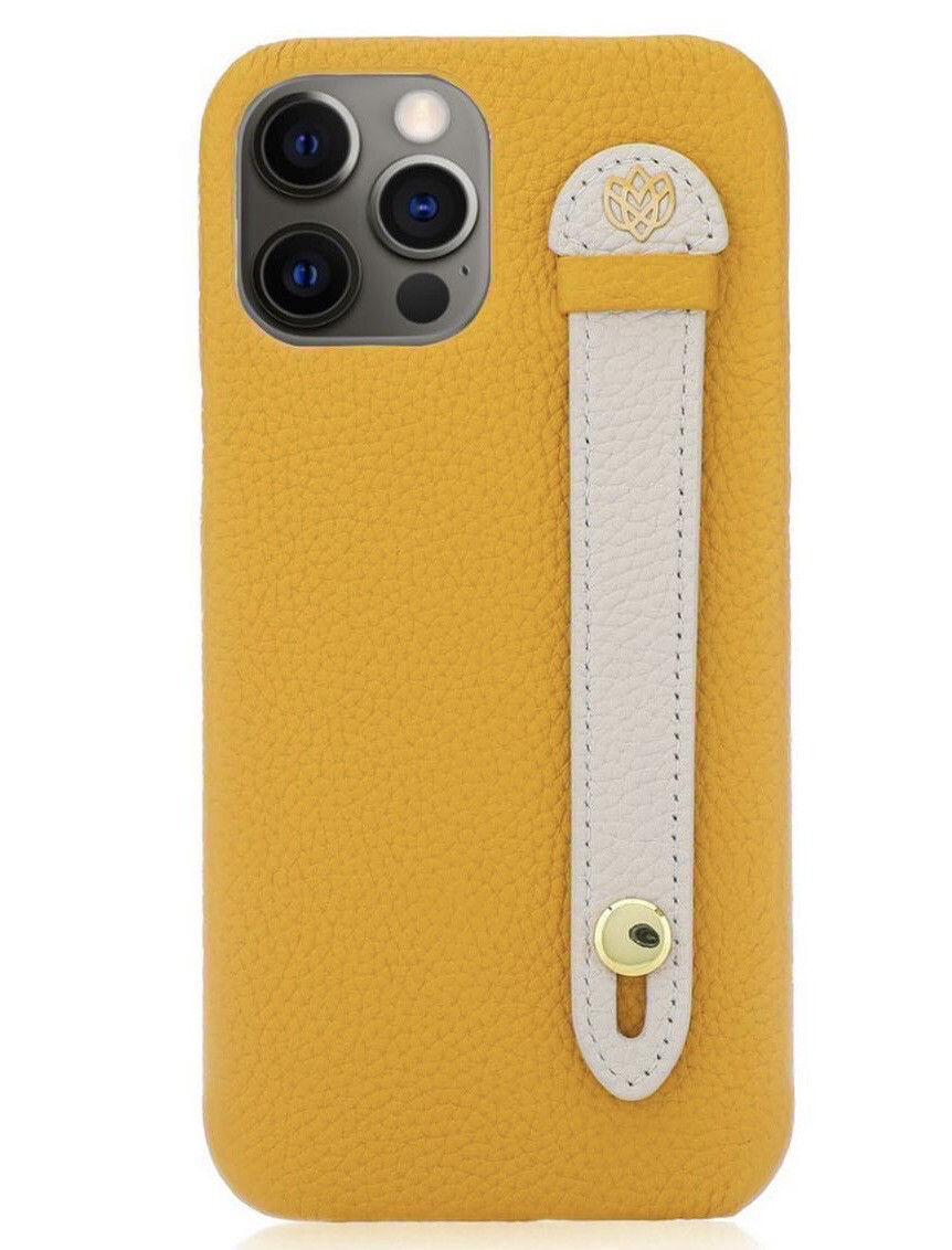 iPhone 12 Case- Amber Yellow/white
