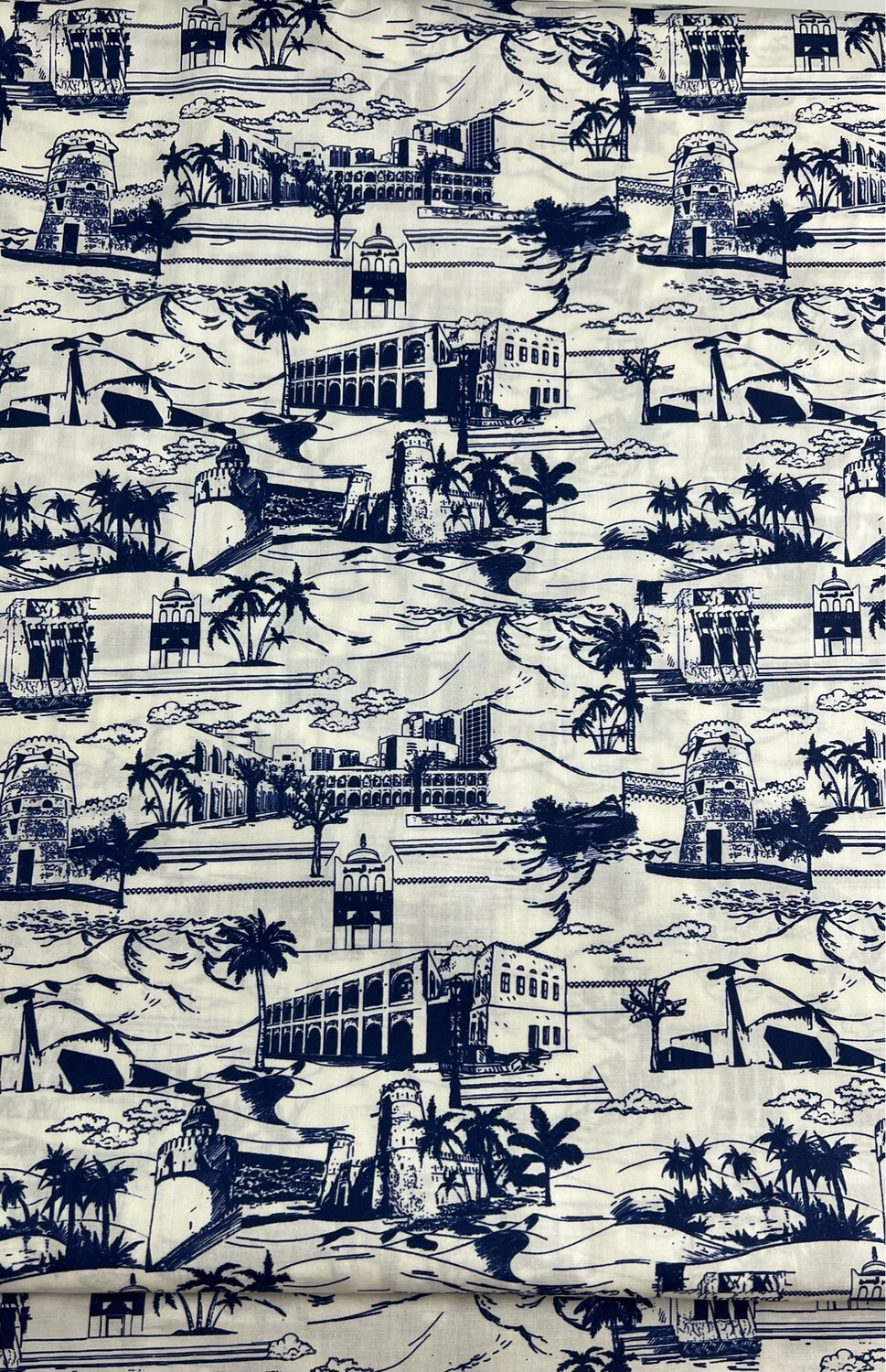Tana Lawn Cotton- Qasr AlHosn - Navy