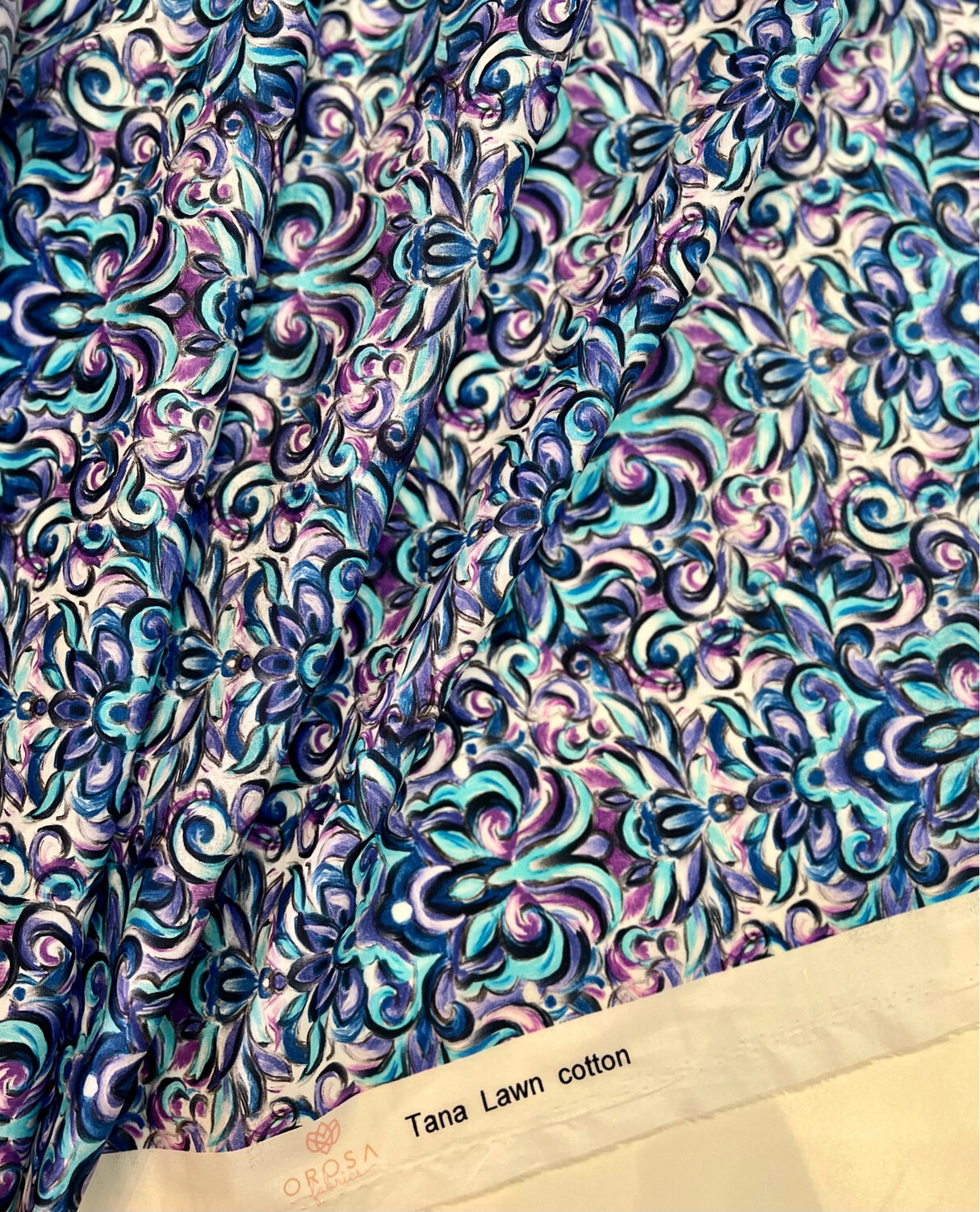 Tana Lawn Cotton- Retro Arabesque