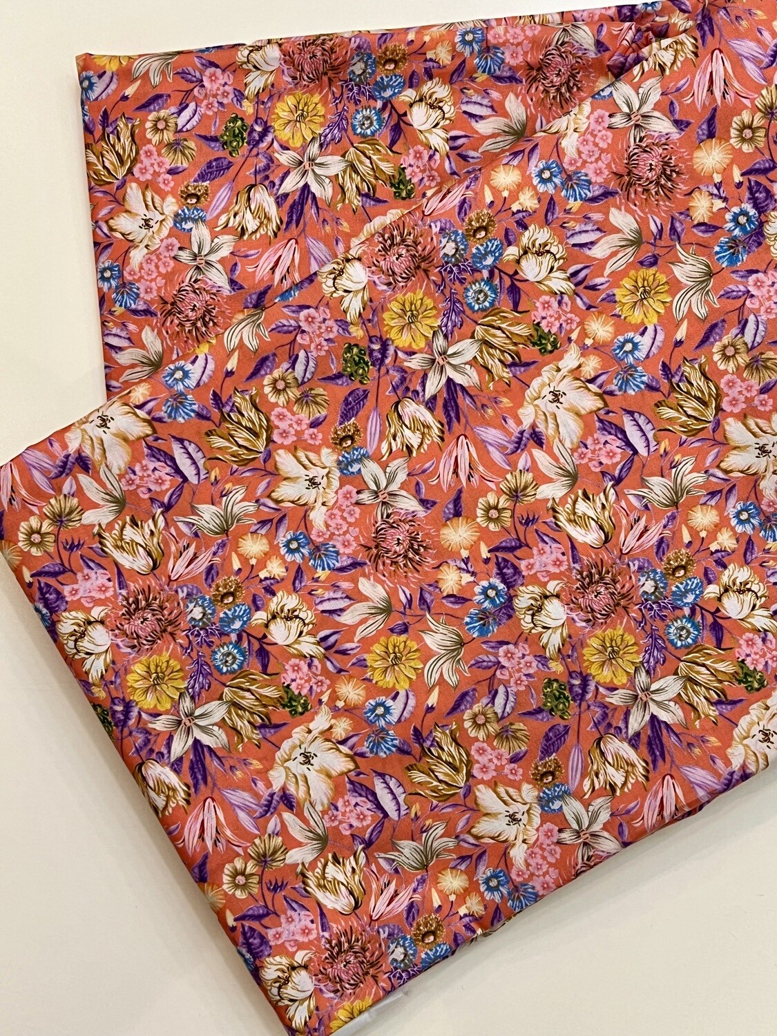 Tana Lawn Cotton - Botanical Blossom- Orange