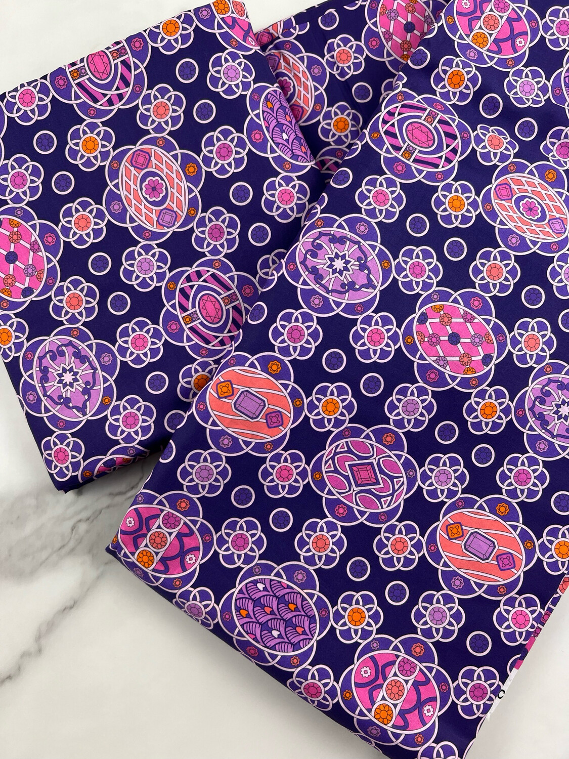 Tana Lawn Fabric - Geometric Purple