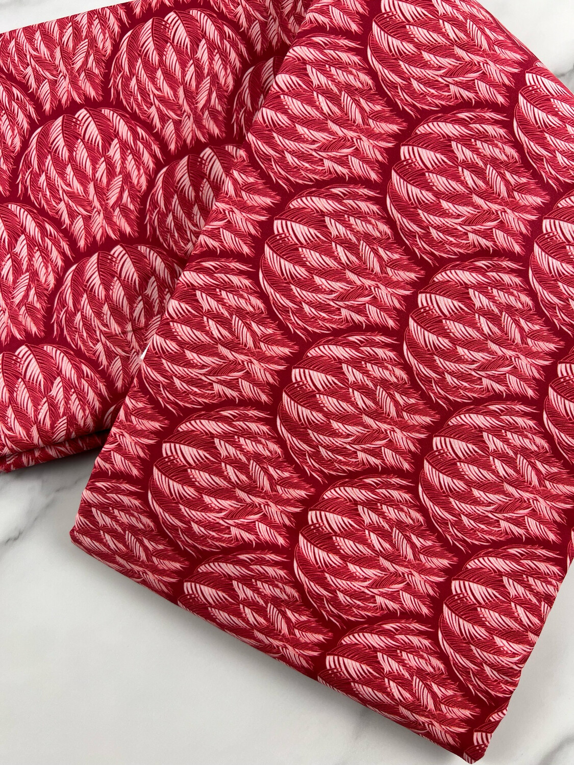 Tana Lawn Fabric - Feathers Dome Coral