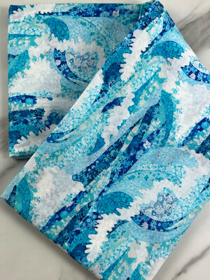 Tana Lawn Cotton Fabric- Waves Blue