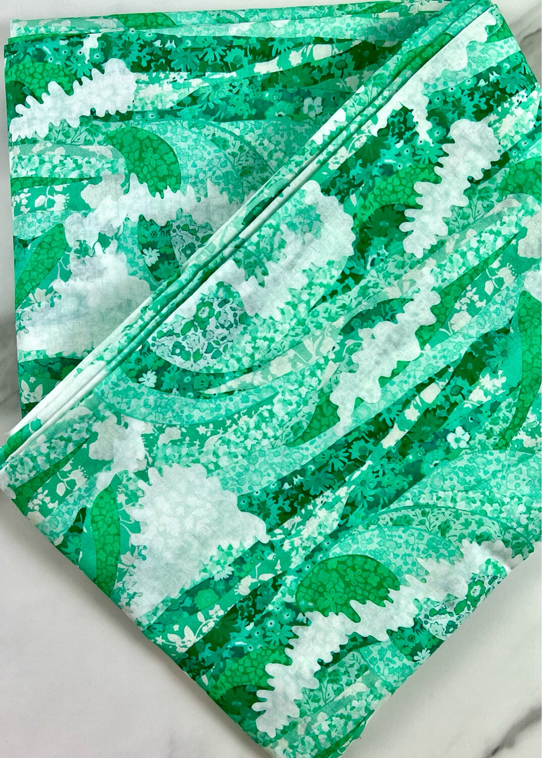 Tana Lawn Cotton Fabric - Waves Green