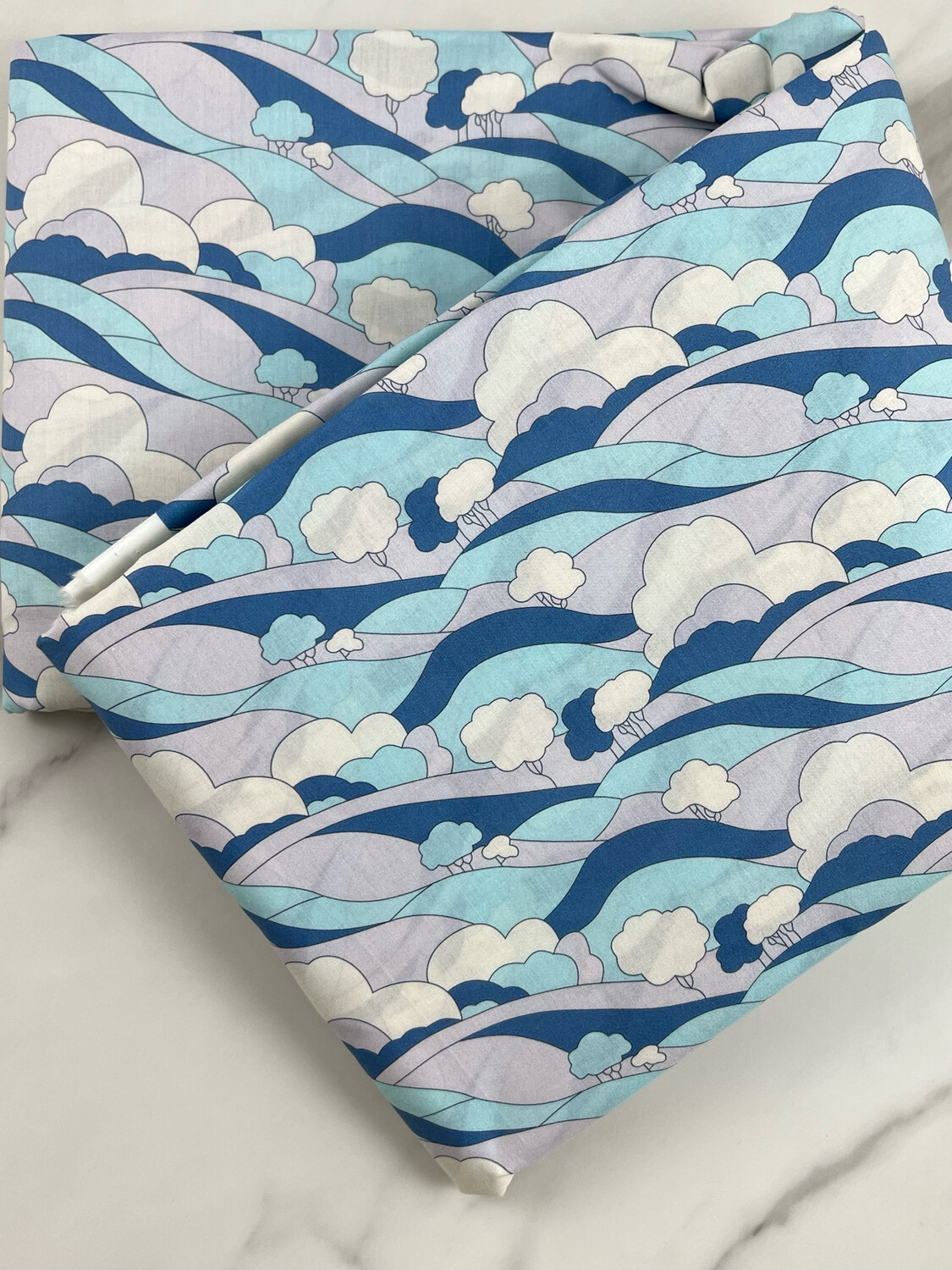 Tana Lawn Cotton Fabric - Dunes Blue