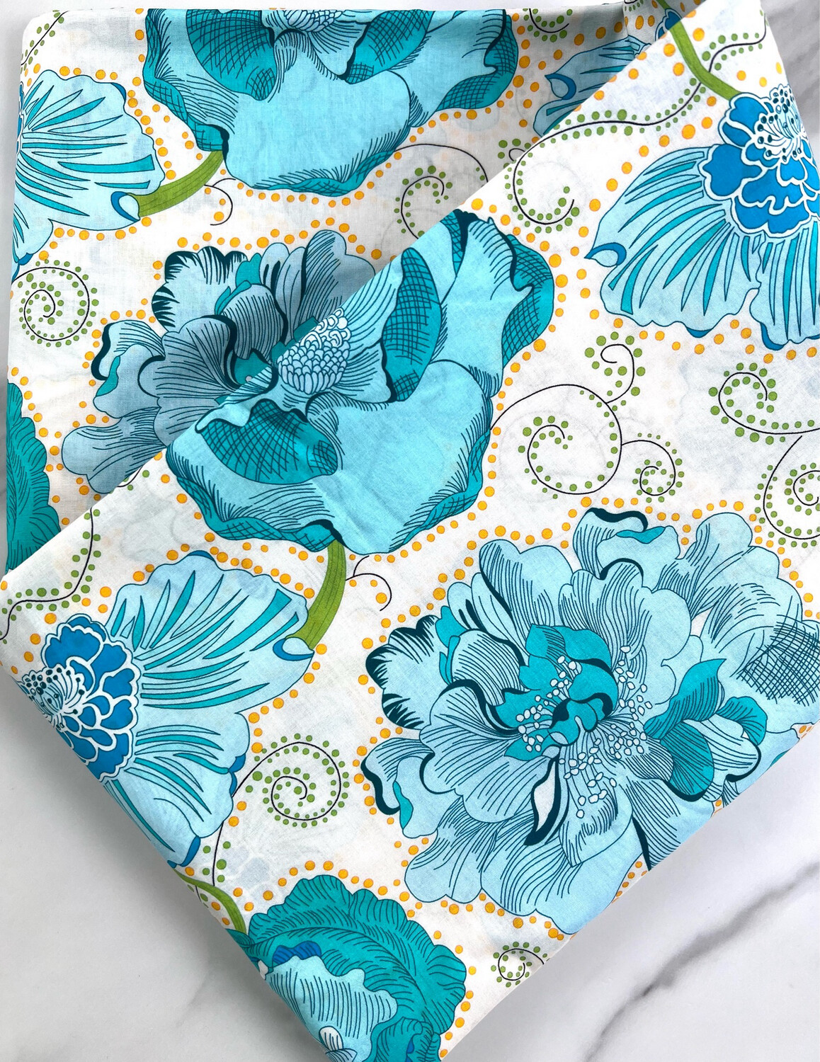 Tana Lawn Cotton Fabric - Peony Blue