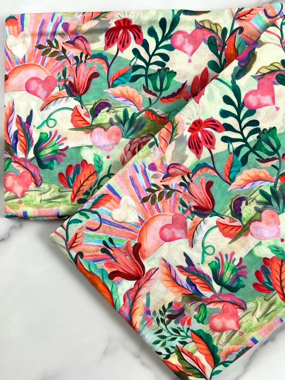 Tana Lawn Cotton Fabric - Sunshine Green