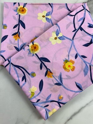 Tana Lawn Cotton Fabric - Flower Branches Lilac Tana Lawn Cotton Fabric - Flower Branches Lilac