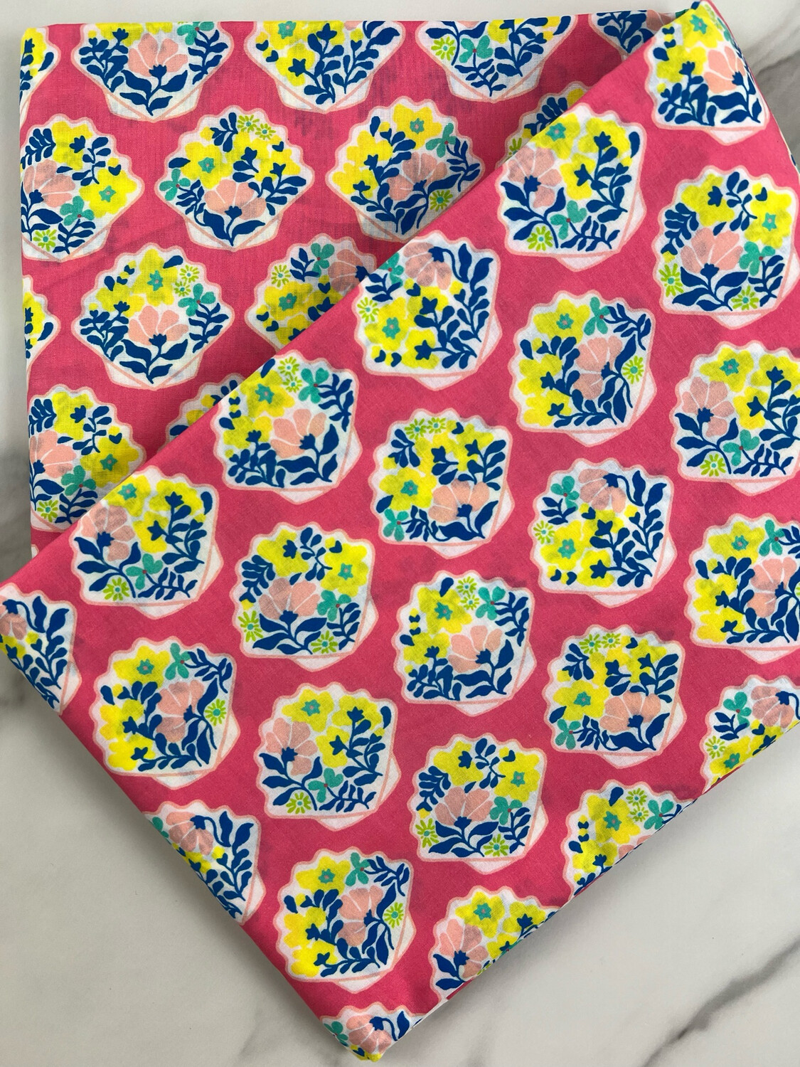 Tana Lawn Cotton Fabric - Flower Shells Pink
