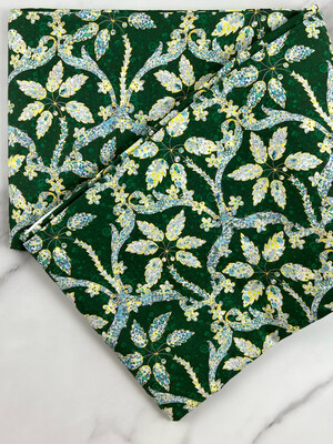 Tana Lawn Cotton Fabric - Gems Damask Green Tana Lawn Cotton Fabric - Gems Damask Green