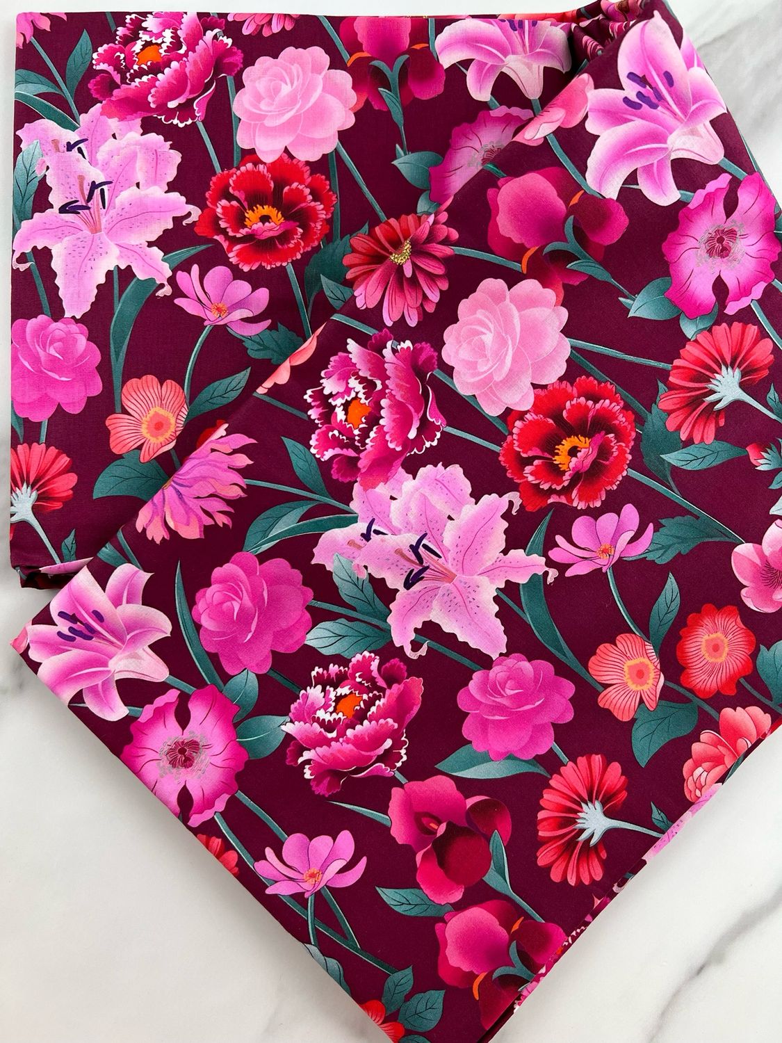 Tana Lawn Cotton - Deep Garden Burgundy