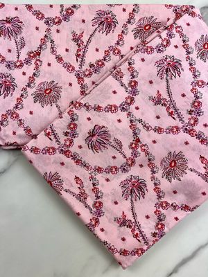 Tana Lawn Cotton Fabric - Palms Pink